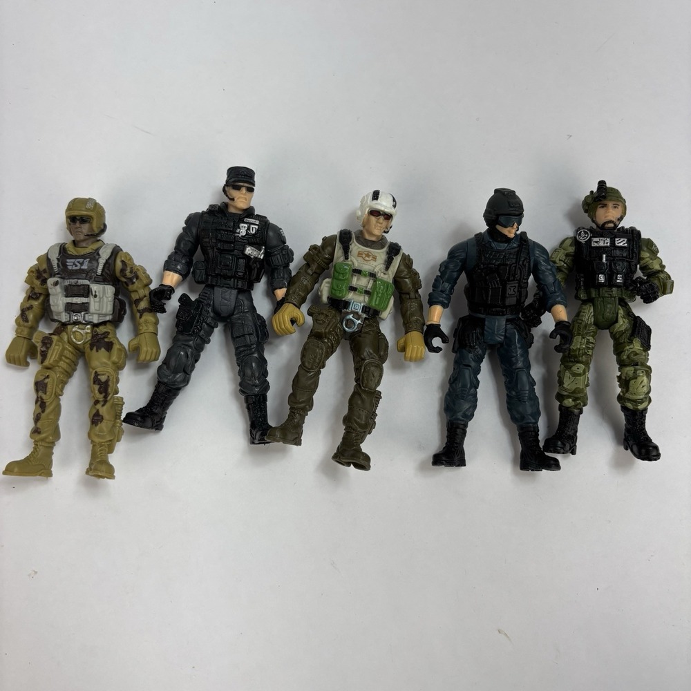 Chap Mei True Heroes Military Figure Lot 5 Soldiers 4 Inch Army Action Figures